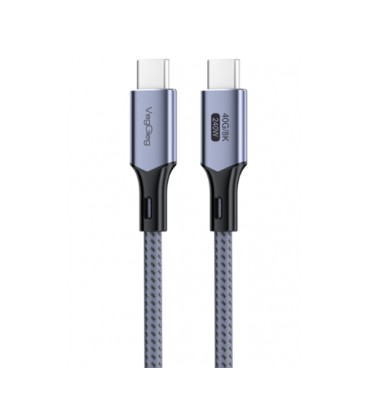 Кабель VEGGIEG V-U409, Type-C(Male) to Type-C(Male) PD cable , 240 Вт, ток 5 А, 40Gbps, Gray, длина 1м, Box
