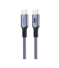 Кабель VEGGIEG V-U409, Type-C(Male) to Type-C(Male) PD cable , 240 Вт, ток 5 А, 40Gbps, Gray, длина 1м, Box