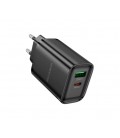 СЗУ BOROFONE BA87A 110-240V, PD65W+Q3.0, USB+Type-C, 65W, Black, Bох