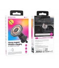 Автодержатель BOROFONE BH211+ Wireless Charging 15W, крепление на решетку, магнит, Black, Box