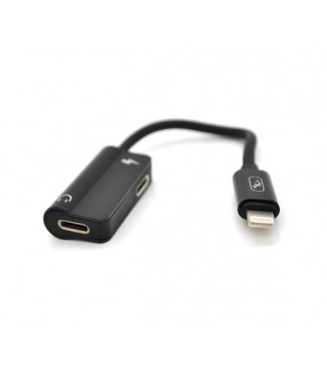 Переходник 2 в 1 AU01 Lighting(M) &gt, 2 x Lighting(F), 5 см, Black, Box