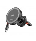 Автодержатель BOROFONE BH207+ Wireless Charging 15W, крепление на торпеду, магнит, Black, Box