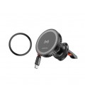 Автодержатель BOROFONE BH207+ Wireless Charging 15W, крепление на торпеду, магнит, Black, Box