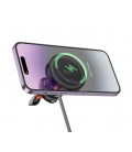 Автодержатель BOROFONE BH207+ Wireless Charging 15W, крепление на торпеду, магнит, Black, Box