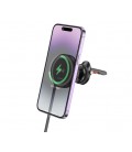 Автодержатель BOROFONE BH207+ Wireless Charging 15W, крепление на торпеду, магнит, Black, Box
