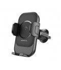 Автодержатель BOROFONE BH204+ Wireless Charging 15W, крепление на торпеду, защелка 50-90мм, Black, Box
