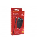 Набор BOROFONE BN2 СЗУ 2xUSB+ кабель Lighting, 2.1A, 1м, Black, Box