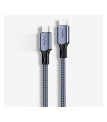 Кабель VEGGIEG V-M002C, Type-C(Male) to Type-C(Male) PD cable , 100 Вт, ток 3 А, 480 Мбит/с, Gray, длина 1,2м, Box