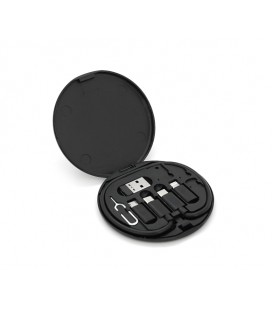 Кабель Data Cable Set, Type-C-Type-C+ переходники(USB+Lighting+Micro), 60W, Black, длина 0.2м, Case