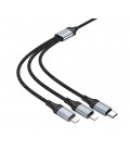 Кабель HOCO X102 USB-1 3 in 1 Micro / Iphone / Type-C, 2A, длина 1м, Black, Box