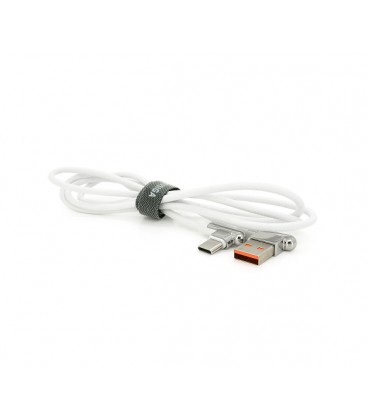 Кабель iKAKU KSC-125 ZIDAN zinc alloy charging data cable series for Type-C, White, длина 1.2м, 3,2А, BOX