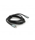 Удлинитель Type-C to Type-C (USB 3.2 GEN2 male to female), оплетка, Black, длина 2м, поддержка 100W/10Gbps, 4K60HZ audio/video o