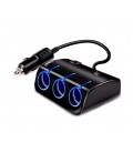 АЗУ разветвитель WEIFENG, 12V-3*12V+2*USB, Black, Blister