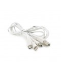 Кабель KSC-078 BAITONG charging data cable 3 in 1 Micro / Iphone / Type-C, длина 1м, White, BOX