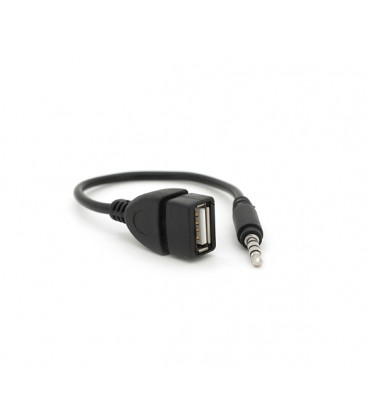 Переходник USB2.0(F)&gt, Jack 3.5(M) Stereo, 0,3м, Black, OEM