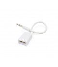 Переходник USB2.0(F)&gt, Jack 3.5(M) Stereo, 0,3м, White, OEM