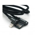 Кабель iKAKU KSC-028 JINDIAN charging data cable for iphone, Black, длина 1м, 2.4A, BOX