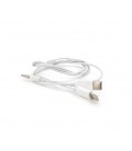 Кабель-переходник JH-CM32 Jack 3.5mm(M) &gt, Lighting(M)+Type-C(M), 1м, White, Box