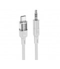 Кабель HOCO UPA27 DC3.5 (папа) &gt, Type-C (папа), круглый в оплетке, 1.2м, Gray, Box