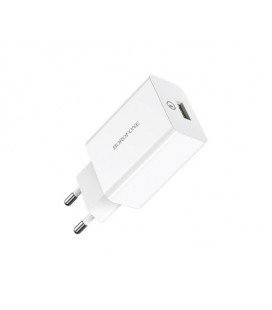 СЗУ BOROFONE BA21A 110-240V, 18W,1xUSB , 5V/3A, White , Blister
