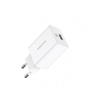 СЗУ BOROFONE BA21A 110-240V, 18W,1xUSB , 5V/3A, White , Blister