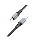 Кабель Hoco X86 silicone, Type C-Type C, 60W, Black, длина 1м, BOX