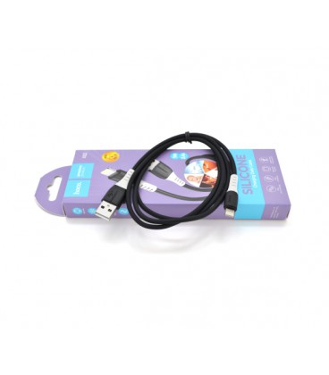Кабель Hoco X82 silicone, iPhone-USB, 2.4A, Black, длина 1м, BOX