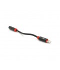 Кабель-переходник KIN KY-202 Jack 3.5mm(F) &gt, Lighting(M), 0.1м, Black, Box