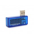 USB тестер Charger Doctor напряжения (3-7.5V) и тока (0-2.5A) Blue, загнутый