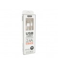 Кабель iKAKU YUANZHUANG charging data cable series for iphone, White, длина 1м, 2,4А, BOX