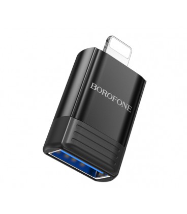 Переходник Borofone BV18 USB2.0(F) &gt, Lighting(M), Black, Blister