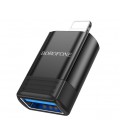 Переходник Borofone BV18 USB2.0(F) &gt, Lighting(M), Black, Blister