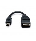 Кабель USB 2.0 AF/Mini-B OTG, 0,1m, черный