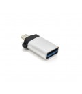 Переходник VEGGIEG TC-113 USB3.0(AF) OTG &gt, microUSB(M), Silver, Пакет