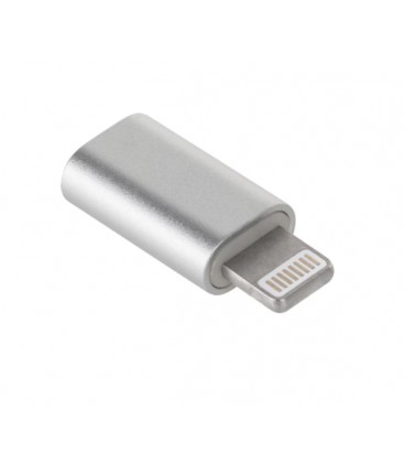 Переходник Lighting(M) &gt, Micro-USB(F), Silver, OEM