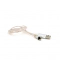 Магнитный кабель светящийся USB 2.0/Lighting, 1m, 2А, Silver, OEM