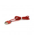 Магнитный кабель PiPo USB 2.0/Micro, 1m, 2А, тканевая оплетка, бронированный, съемник, Red, BOX