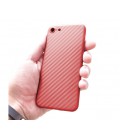 Ультратонкая пластиковая накладка Carbon iPhone 7/8 red