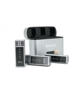 Петличный беспроводной микрофон Jmary MW-15 (2шт)+ кейс, разъем Type-C, встроенный аккумулятор 70 mAh, Silver, Box