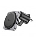 Автодержатель HOCO HW15+ Wireless Charging 15W, крепление на решетку, магнит, Black, Box