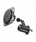 Автодержатель HOCO HW15+ Wireless Charging 15W, крепление на решетку, магнит, Black, Box