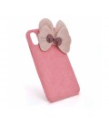 Накладка Пушистая Бантик iPhone 7 Plus/8 Plus pink