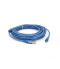 Кабель USB 2.0 (AM/Miсro 5 pin) 5м, прозрачный синий, Пакет