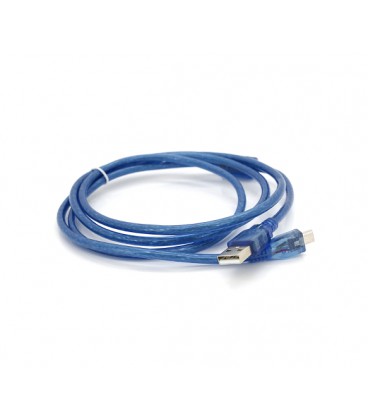 Кабель USB 2.0 (AM/Miсro 5 pin) 1,5м, прозрачный синий, Пакет