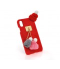 Накладка Пушистая Шапки iPhone 6/6s red