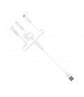 Кабель HOCO X1 USB-1 3 in 1 Micro / Iphone / Type-C, 2A, длина 1м, White, Box