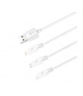 Кабель HOCO X1 USB-1 3 in 1 Micro / Iphone / Type-C, 2A, длина 1м, White, Box