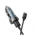 Набор АЗУ 12-24V HOCO Z47 + кабель Micro, 2xUSB 3.0, 2.4A, кабель 1м, Black, Box