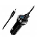 Набор АЗУ 12-24V HOCO Z40 + кабель Type-C, 2xUSB, 2.4A, кабель 1м, Black, Box