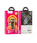 Набор АЗУ 12-24V HOCO Z40 + кабель Type-C, 2xUSB, 2.4A, кабель 1м, Black, Box
